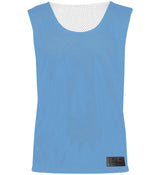 Sky Blue White Reversible Mesh Round Neck Sleeveless Pinnie