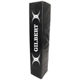 a Gilbert Club Black Square Rugby Post Pad with a white logo on it.