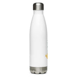 A PF LIC Wallabies Stainless Steel Water Bottle in white, featuring a silver cap, shot against a plain background.