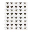 A white Rugby Hive Blanket with black bees on it.
