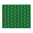 A Wallabies Throw Blanket with a yellow kangaroo on it.