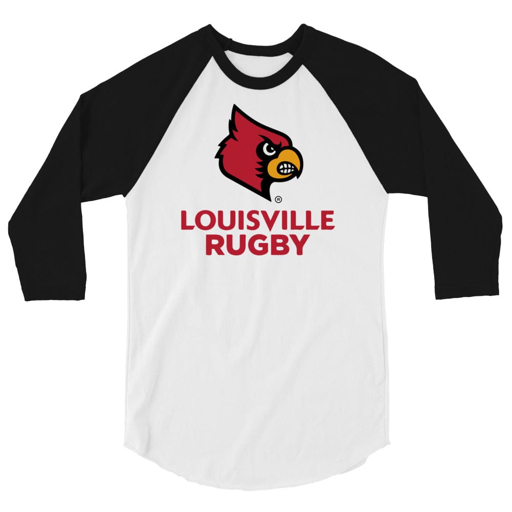 PF University of Louisville Rugby 3/4 Raglan Shirts White/Black / Xs