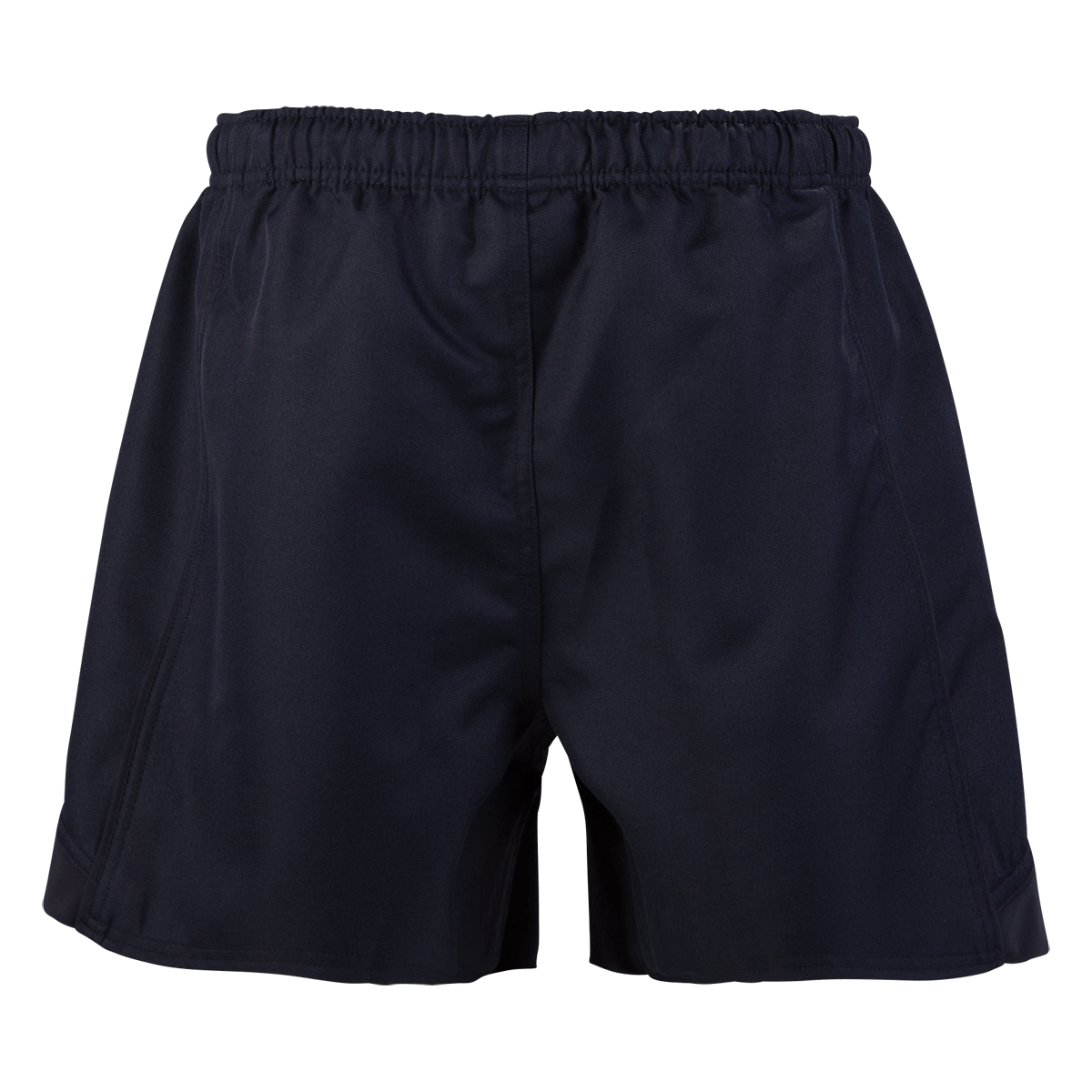 A close up of Raleigh Rugby Club Canterbury Women's Black Advantage Rugby Shorts with a green background.