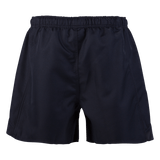 A close up of Raleigh Rugby Club Canterbury Women's Black Advantage Rugby Shorts with a green background.