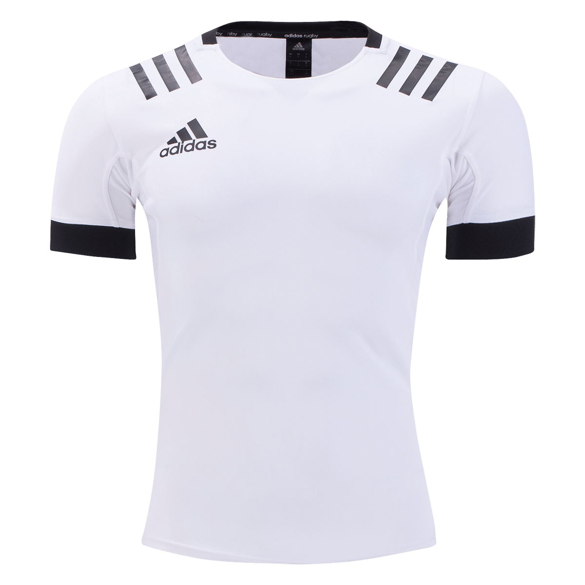 Grammatica Tante Afzonderlijk adidas White/Black 3 Stripe Rugby Jersey l World Rugby Shop