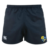 Langtree Rugby Club Canterbury Women's Navy Advantage Rugby Shorts with the club badge on the side.