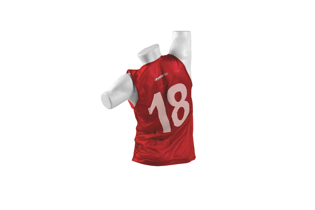 Red Youth Rugby Vest Number 18 on Mannequin