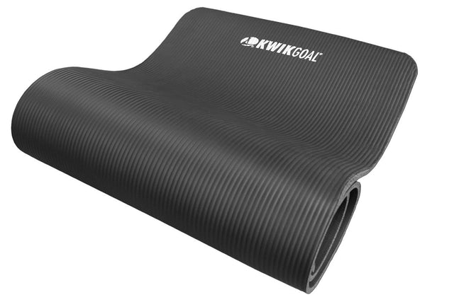 Black Stretching Mat With White Kwik Goal Logo