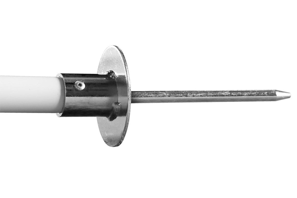 Close Up of Round Steel Base and Ground Peg