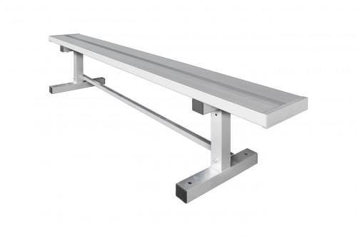 Close Up View Aluminum Player Bench Without Back