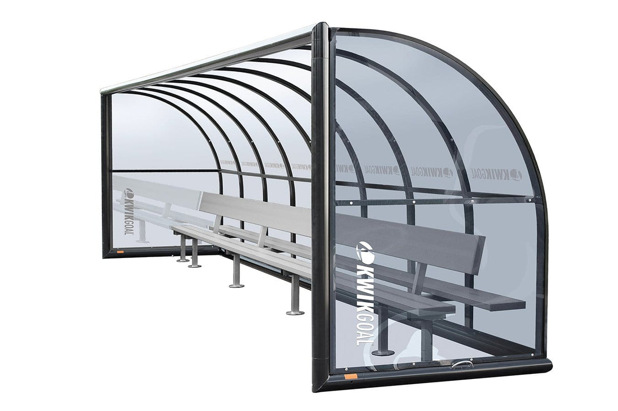Grey-tinted Polycarbonate Shelter With Aluminum Bench