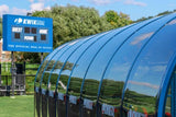 View of Back of Shelter with Kwik Goal Logos