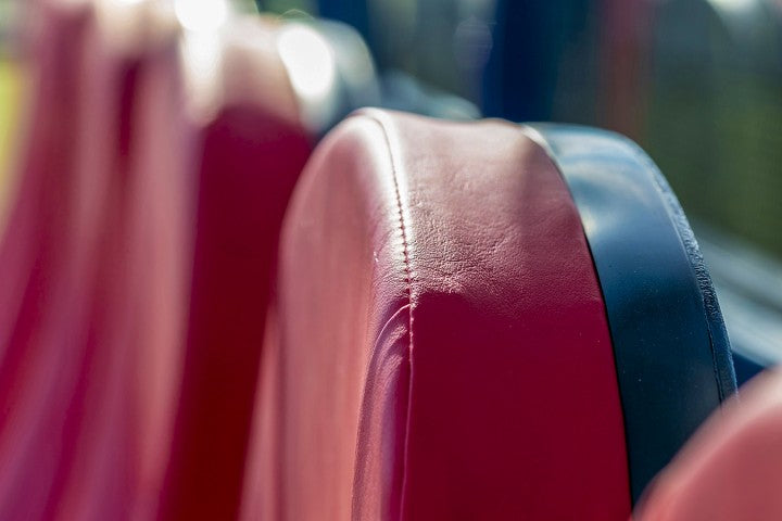 Close Up of Red Seat Back Showing Thickness of Seat