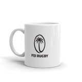 A white Fiji Rugby Mug.