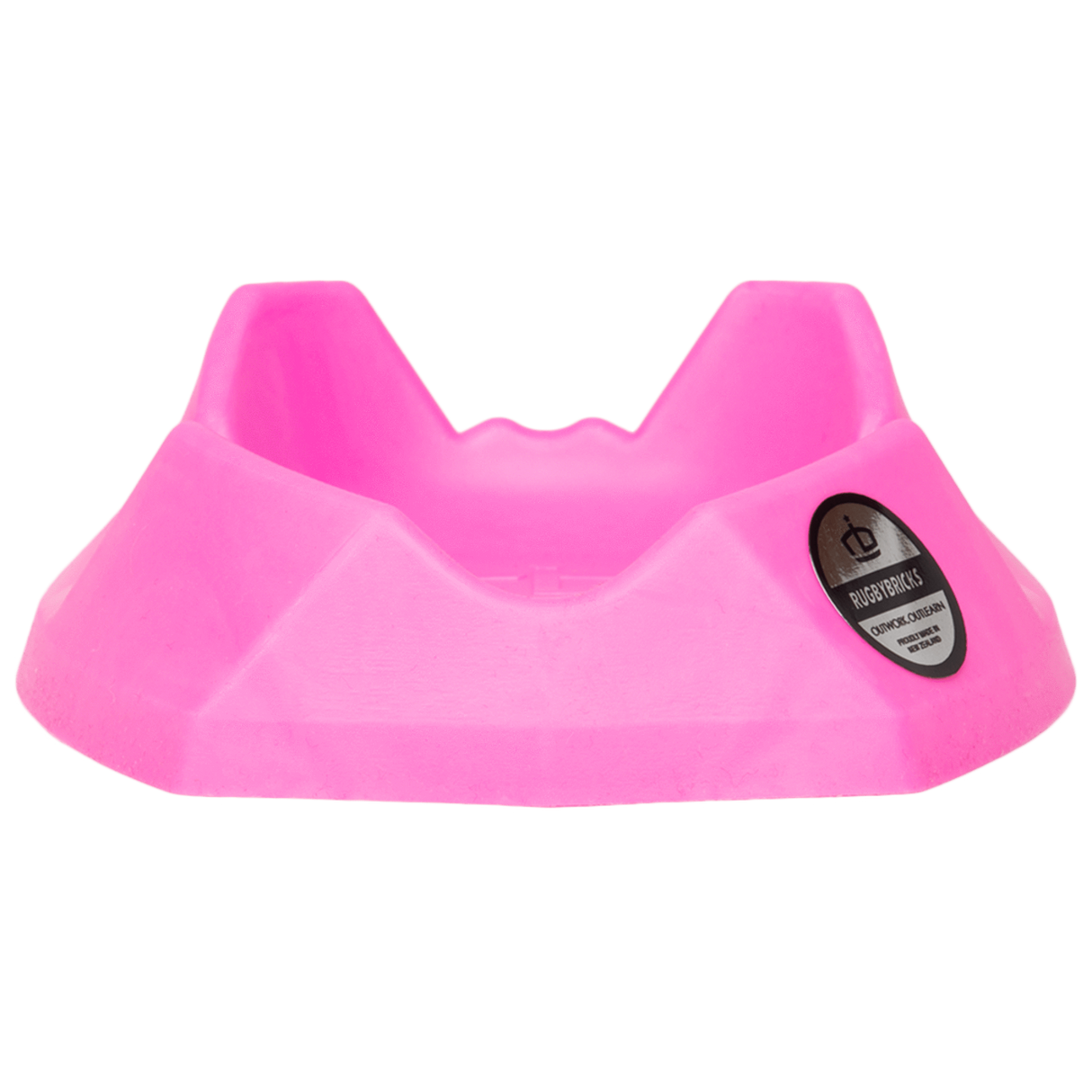 Rugby Bricks Wolf Kicking Tee w/ Two Front Teeth Hot Pink Side View