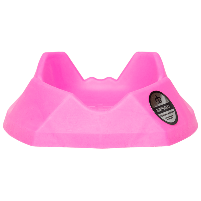 Rugby Bricks Wolf Kicking Tee w/ Two Front Teeth Hot Pink Side View