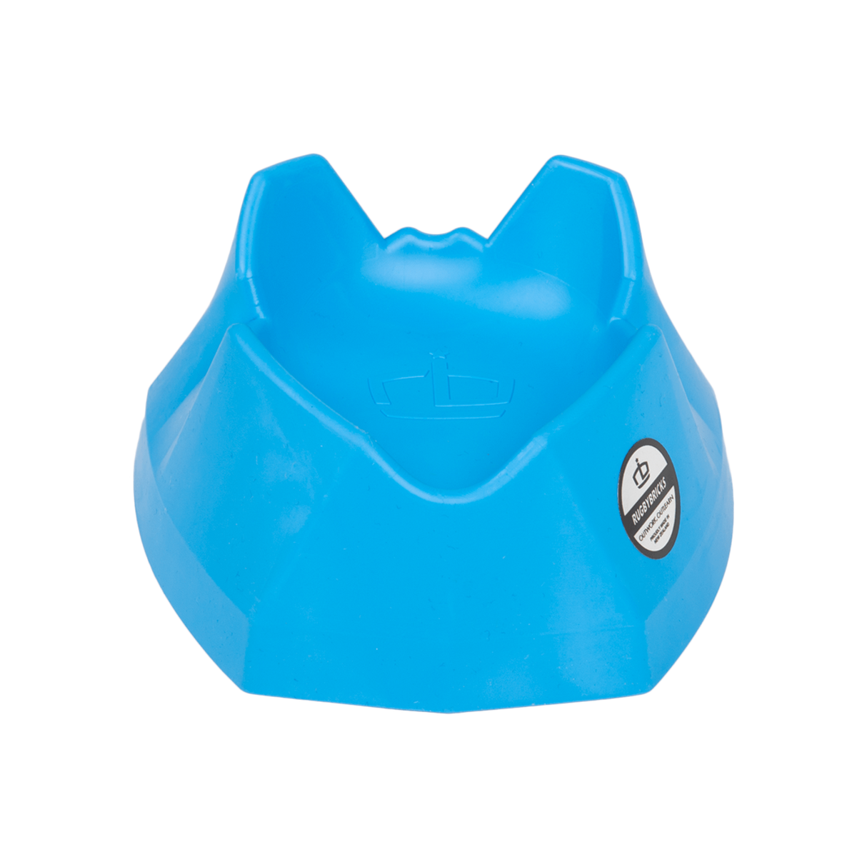 a blue Rugby Bricks Wolf Plus Kicking Tee.