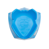 Top view of blue kicking tee with rugby bricks logo embossed in center.