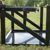 Side View of Tension Adjustment Knobs and Black Steel Platform