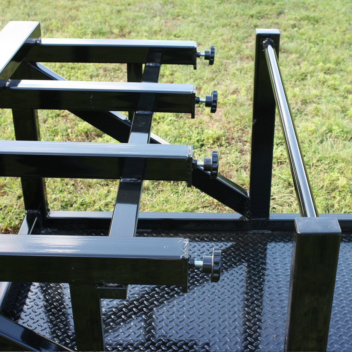 Side View of Knobs to Adjust Scrum Sled Tension